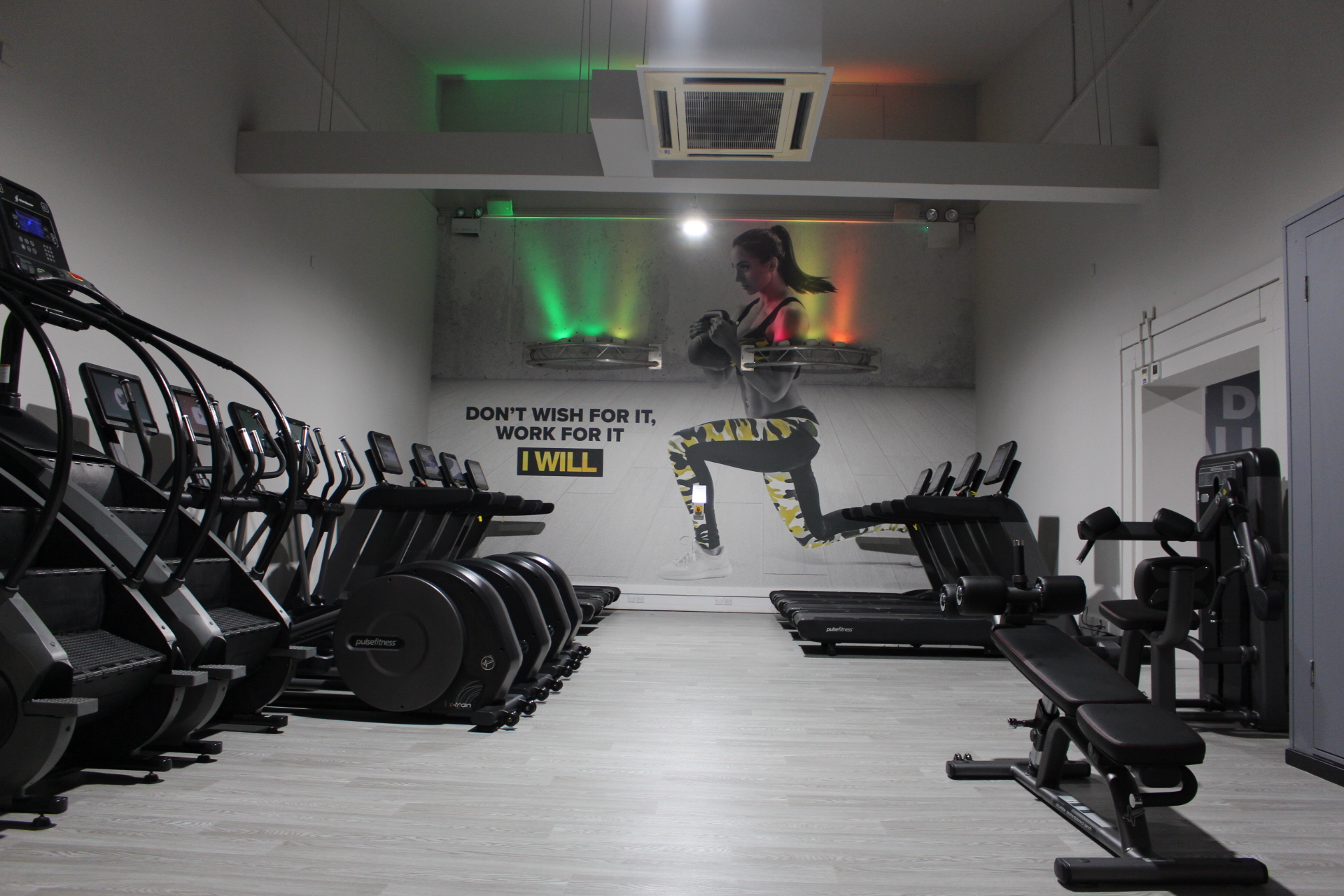 Wide shot of running machines at Redhill Gym