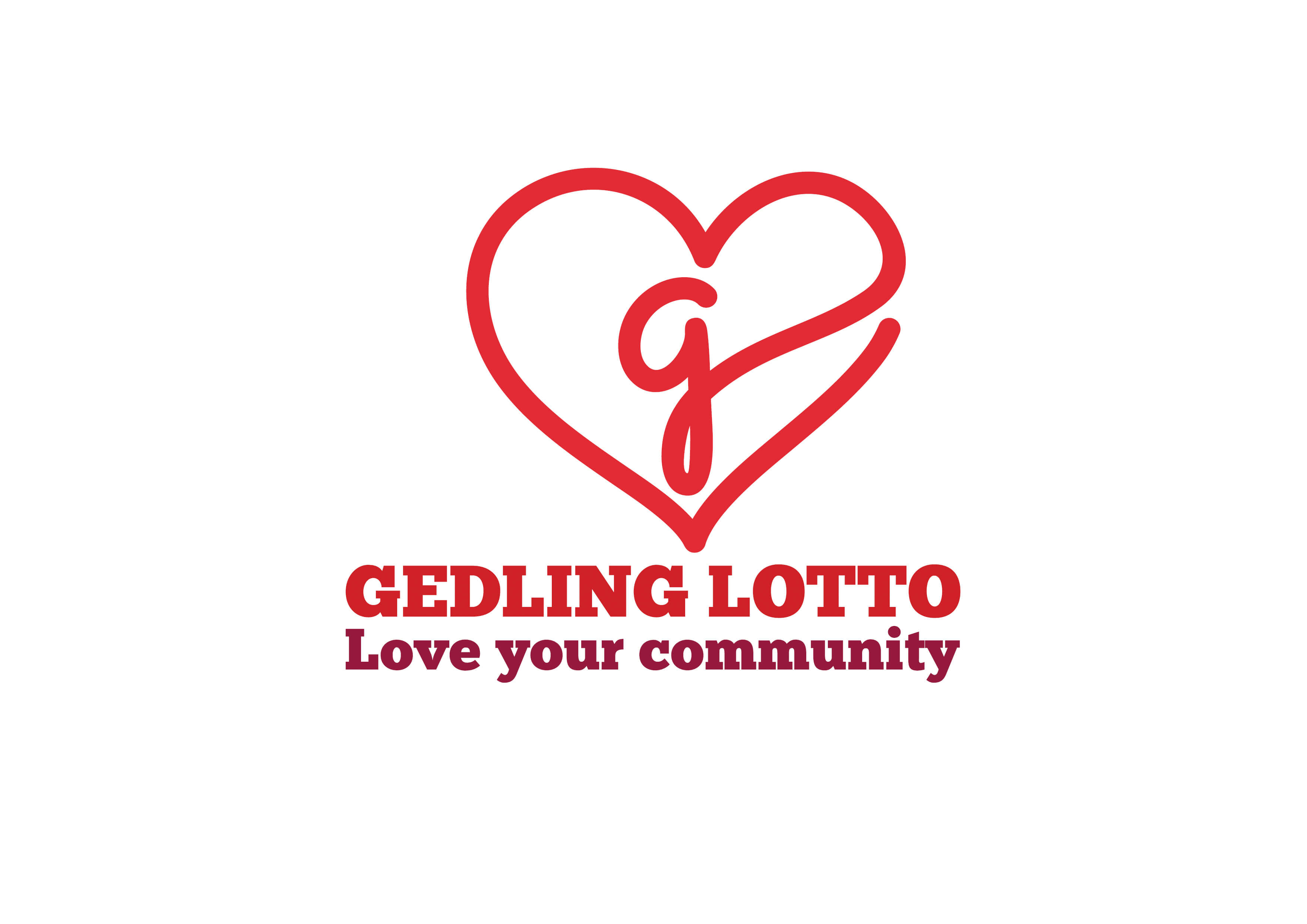 A logo containing a heart and the text Gedling Lotto