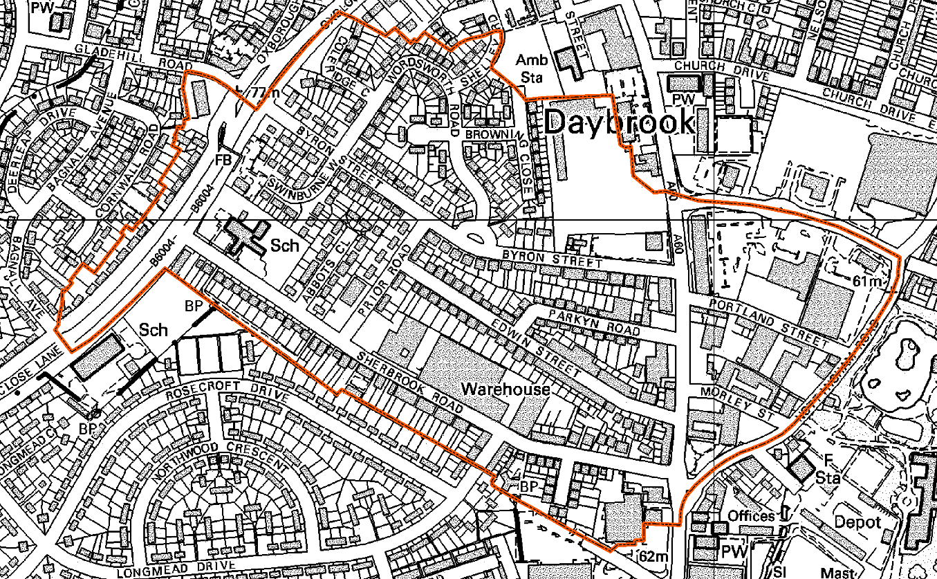 Map of Proposed Selective Licensing designation area for Daybrook